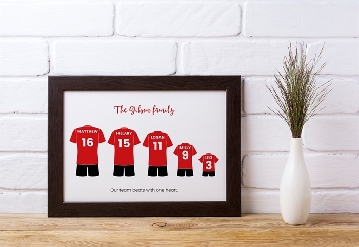Picture of A4 Sports kit family personalised poster