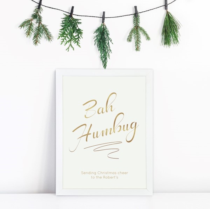 Picture of A4 Bah Humbug personalised poster