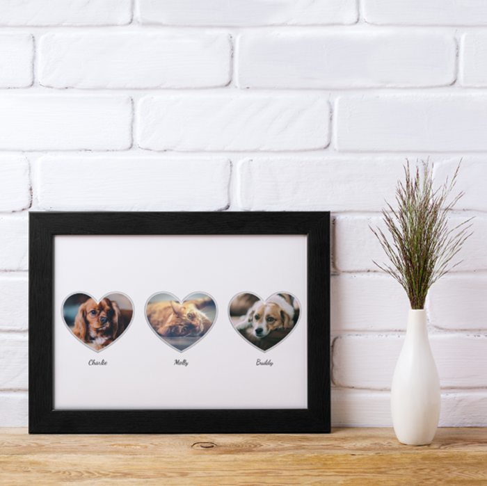 Picture of NUX A4 3 Heart Photo personalised poster