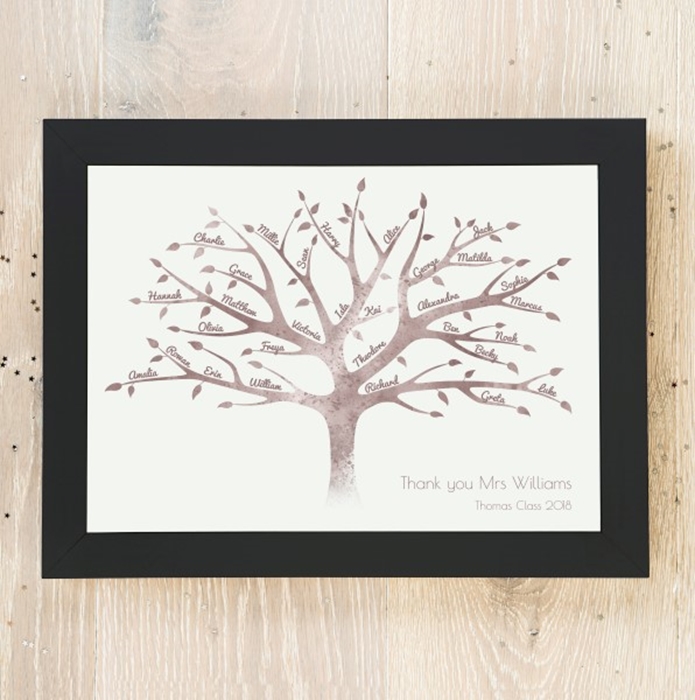 Picture of A4 Watercolour Teacher Thank You Tree personalised poster
