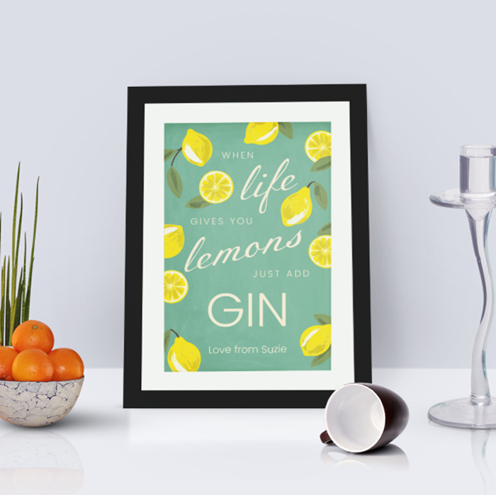 Picture of A4 When life gives you lemons personalised poster