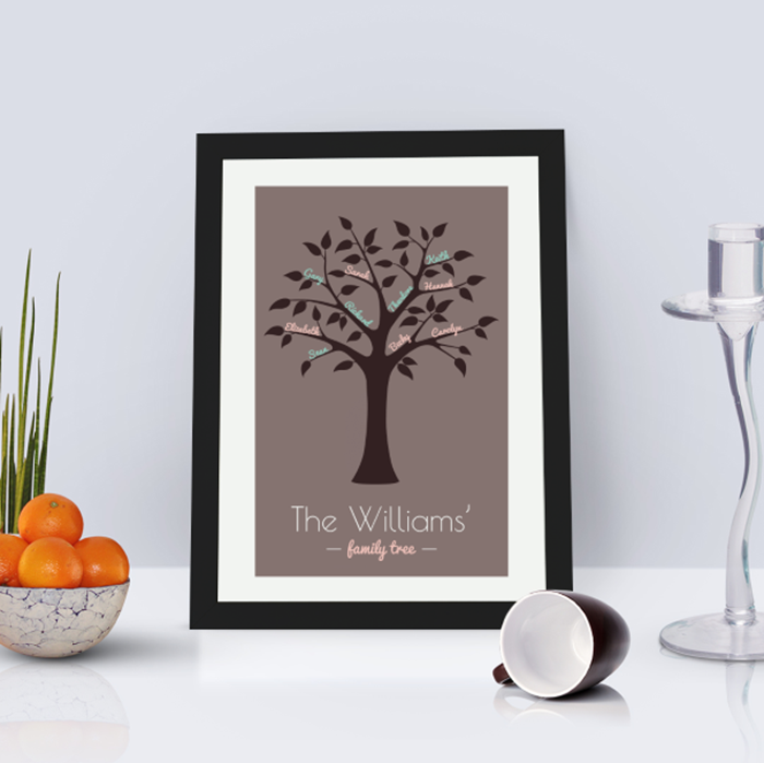 Picture of A4 Framed Family Tree personalised poster