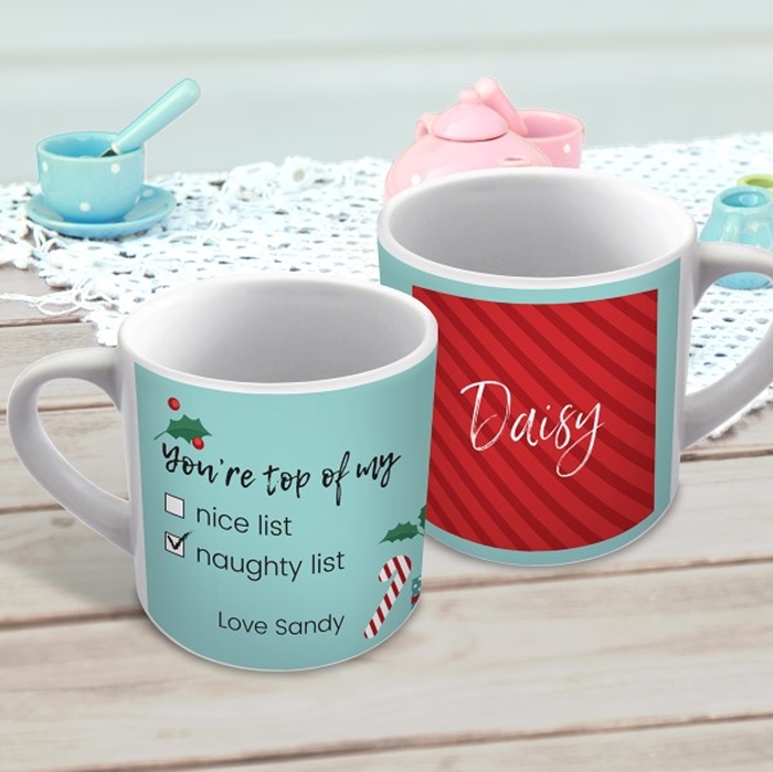 Picture of Naughty list Christmas child's personalised mug