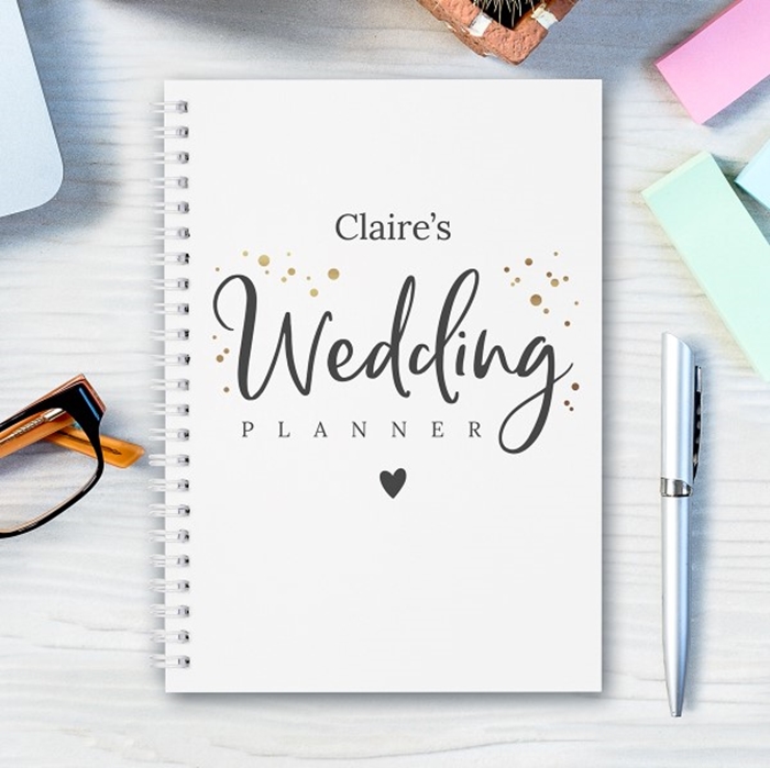 Picture of A5 Wedding Planning personalised hardcover spiral notebook