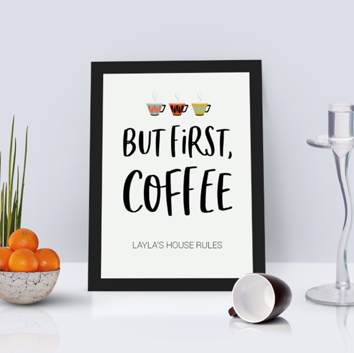 Picture of A4 But first, coffee personalised poster