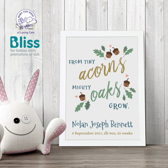 Picture of From tiny acorns personalised poster 