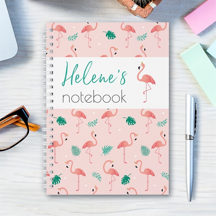 Picture of A5 flamingo hardcover spiral notebook